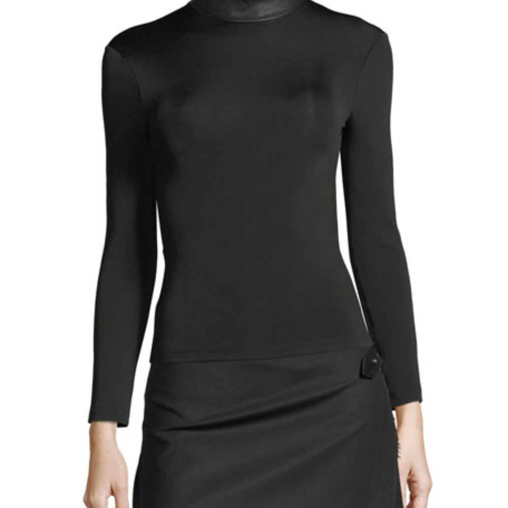COPY - Helmut Lang Bondage Leather neck long- sleeve top